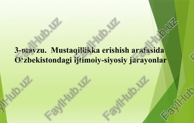 mustaqillikga erishish jarayonlar — PPTX