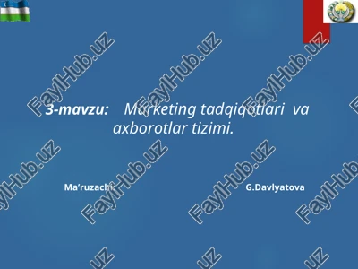 marketing tadqiqotlari va axborotlar tizimi — PPT