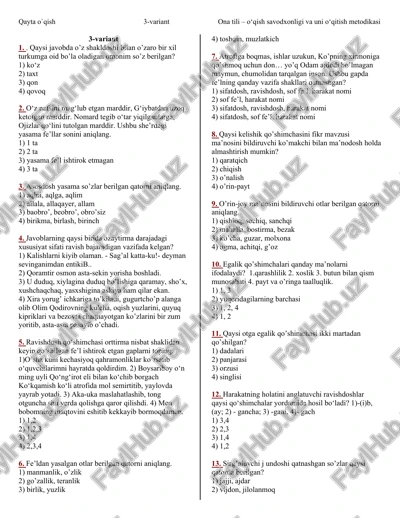 ona tili – o‘qish savodxonligi va uni o‘qitish metodikasi — DOCX