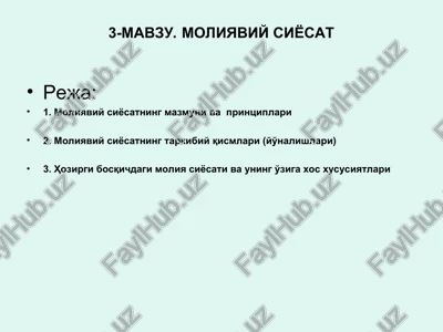 3-mavzu. moliyaviy siyosat — PPT