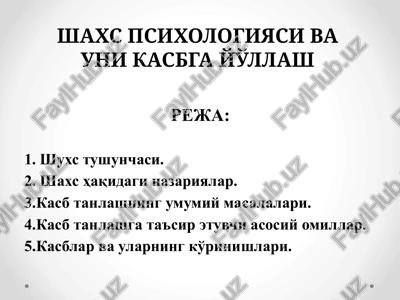 shaxs tushunchasi — PPTX