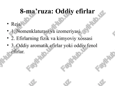 oddiy efirlar — PPTX