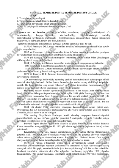 temir-beton va temir-beton buyumlar — DOCX