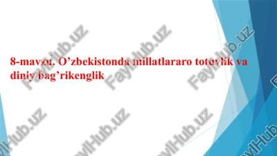 millatlararo totuvlik va diniy bagʻri kenglik — PPTX
