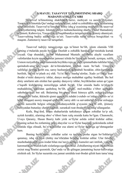 tasavvuf taʼlimoti — DOCX
