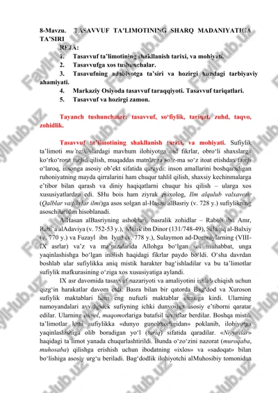 tasavvuf ta'limoti — DOCX