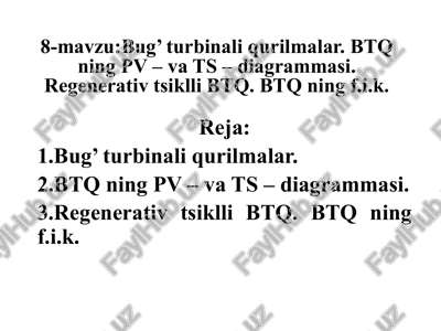 bug’ turbinali qurilmalar — PPTX