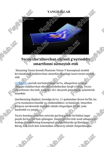 tecno phantom vision v — DOCX