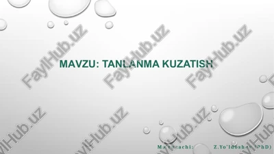 tanlanmakuzatish — PPTX