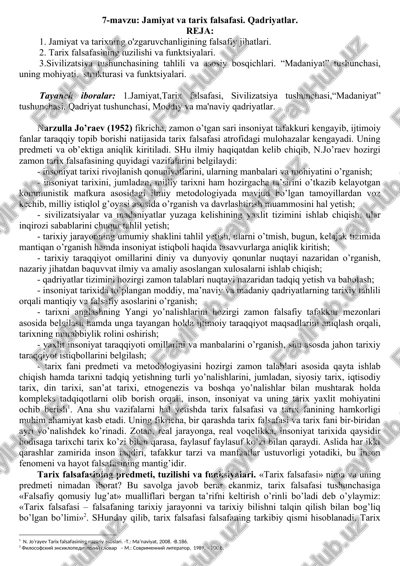 jamiyat va tarix falsafasi — DOCX