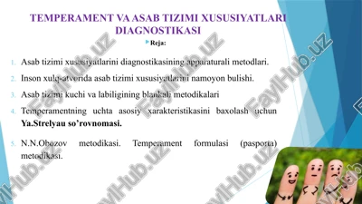 asab tizimi xususiyatlarini diagnostikasi — PPTX