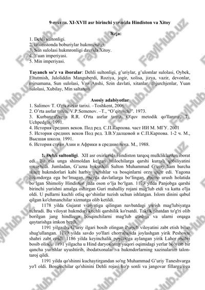 xi-xvii asr birinchi yarmida hindiston va xitoy — DOCX