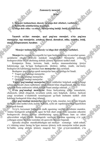 zamonaviy menejer — DOCX