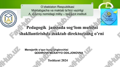 maktabgacha va maktab ta’limi vazirligi — PPTX