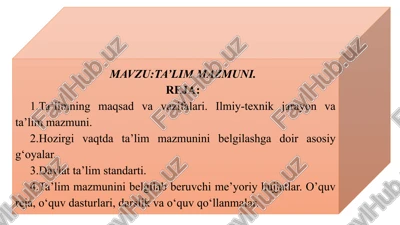 ta'lim mazmuni — PPTX