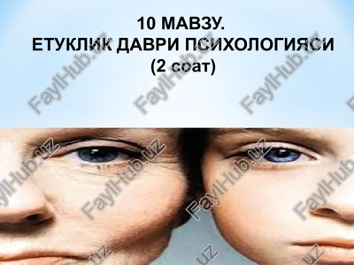 etuklikdavri psixologiyasi — PPTX