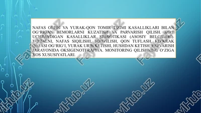 nafasolish va yurak-qon tomirzi kasalliklari — PPTX