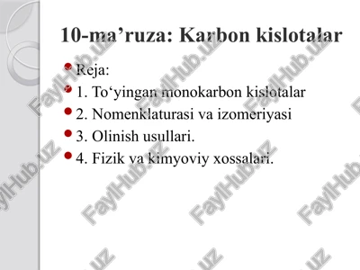 karbonkislotalar — PPTX