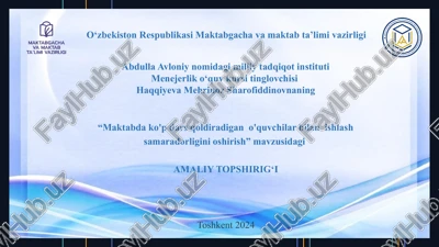 menejerlik o‘quv kursi — PPTX