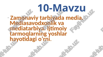 zamonaviy tarbiyada media — PPTX