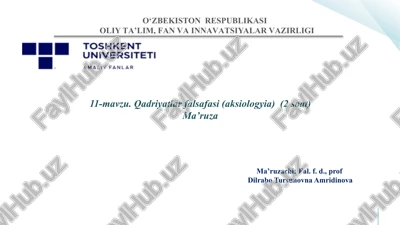 qadriyatlarfalsafasi(aksiologyia) — PPTX