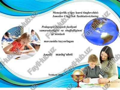 menejerlik o‘quv kursi tinglovchisi — PPT