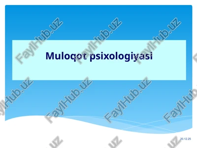muloqot psixologiyasi — PPT