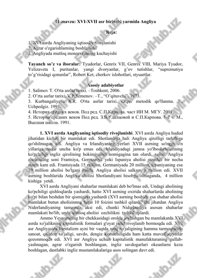 xvi-xvii asr birinchi yarmida angliya — DOCX