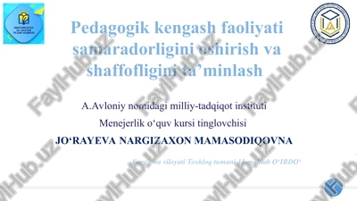 pedagogik kengash faoliyati samaradorligini oshirish va shaffofligini ta’minlash — PPT