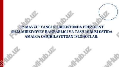 o’zbekiston respublikasida prezidentlik lavozimi — PPT