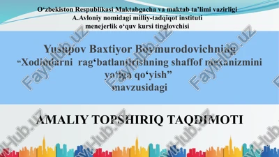 xodimlarni rag'batlantirishning shaffof mexanizmi — PPTX