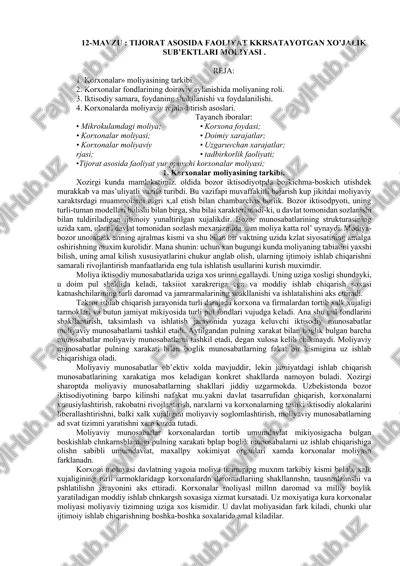 moliyachi korxonalari — DOCX