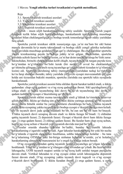 yengil atletika turlari texnikasini o‘rgatish metodikasi — DOCX