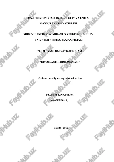 rivojlanish biologiyasi — DOCX