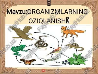 organizmlarning oziqlanish — PDF