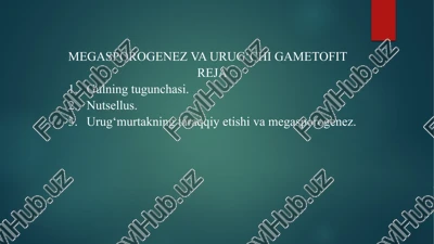 megasporogenez va urug‘chi gametofit — PPTX