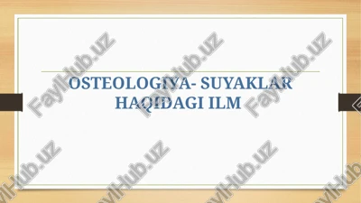 osteologiya- suyaklar haqidagi ilm — PPTX