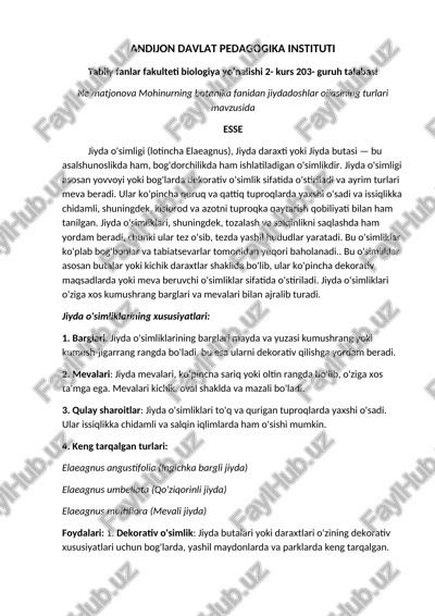 jiyda o'simligi — DOCX