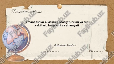 emandoshlar oilasining asosiy turkum va tur vakillari — PPTX