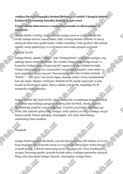 ginkgo biloba labaratoriya o'simligi — DOCX