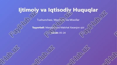 ijtimoiy va iqtisodiy huquqlar — PPTX