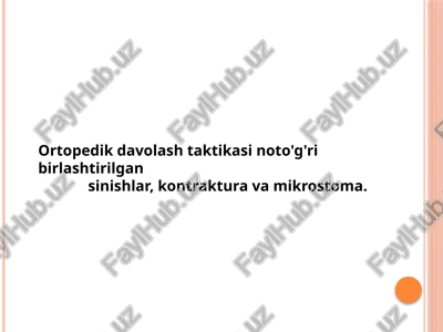 ortopedik davolash taktikasi — PPTX