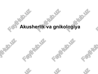 akusherlik va nurologiya — PPTX