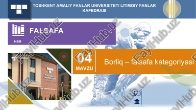 borliq tushunchasi va falsafa tarixi — PPT