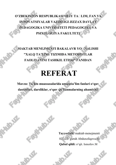 ta’lim muassasalarida umumta’lim fanlari o‘quv dasturlari — DOCX