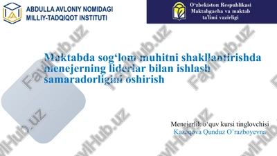 menejerlik o‘quv kursi tinglovchisi — PPTX