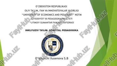 ijtimoiy gumanitar fanlar kafedrasi — PPTX