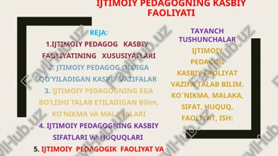 ijtimoiy pedagogning kasbiy faoliyati — PPT
