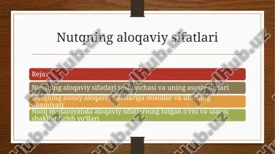 nutqning aloqaviy sifatlari — PPTX