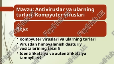 kompyuter viruslari — PPTX